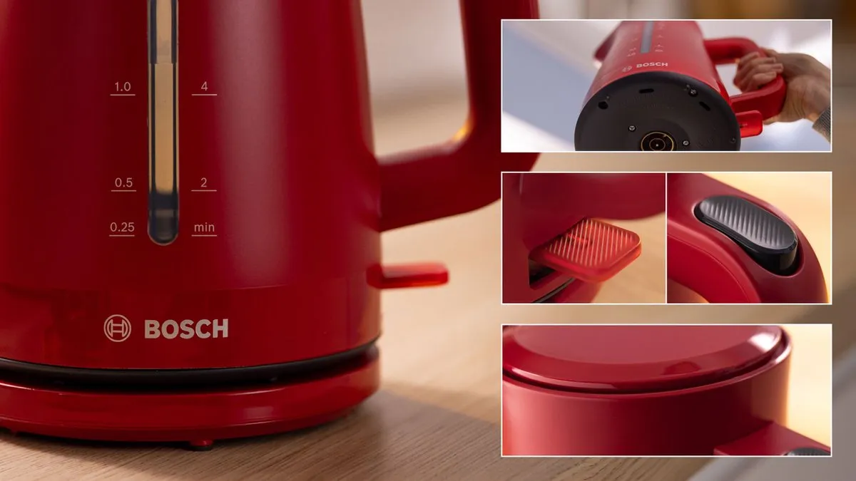 Bosch TWK3M124 MyMoment Waterkoker - 1.7L - 2400W - Rood - afbeelding 6 van 6