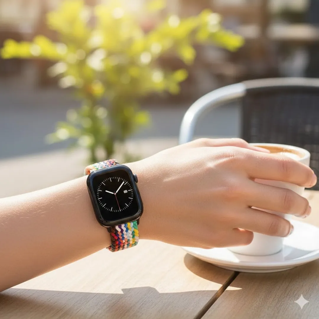 NUVEX Regenboog Elastisch Horlogebandje Apple Watch 38-42mm