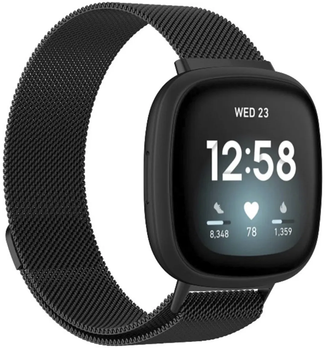 Imoshion Milanees Magnetisch Bandje - Fitbit Sense/Versa - Zwart
