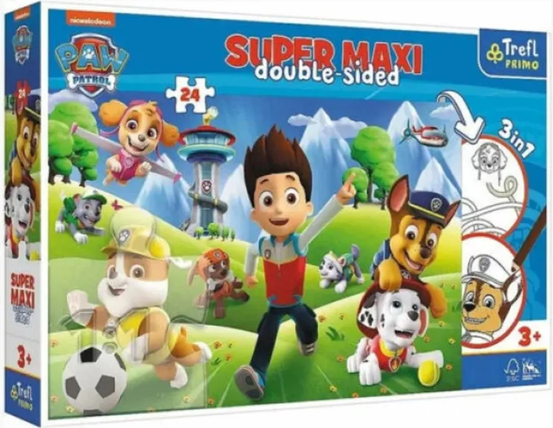 Trefl Paw Patrol Super Maxi Puzzel 24 Stuks - 3-in-1 Set