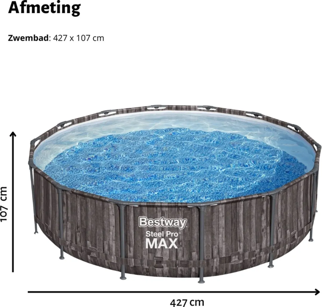 Bestway Steel Pro MAX Zwembad 427cm - Grijs - afbeelding 6 van 6