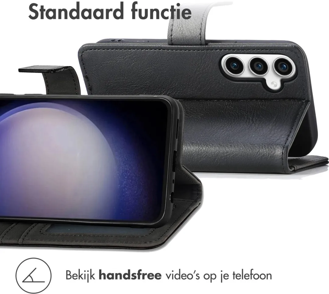 imoshiion Hoesje Samsung Galaxy S23 FE - 3 Pasjes - Zwart