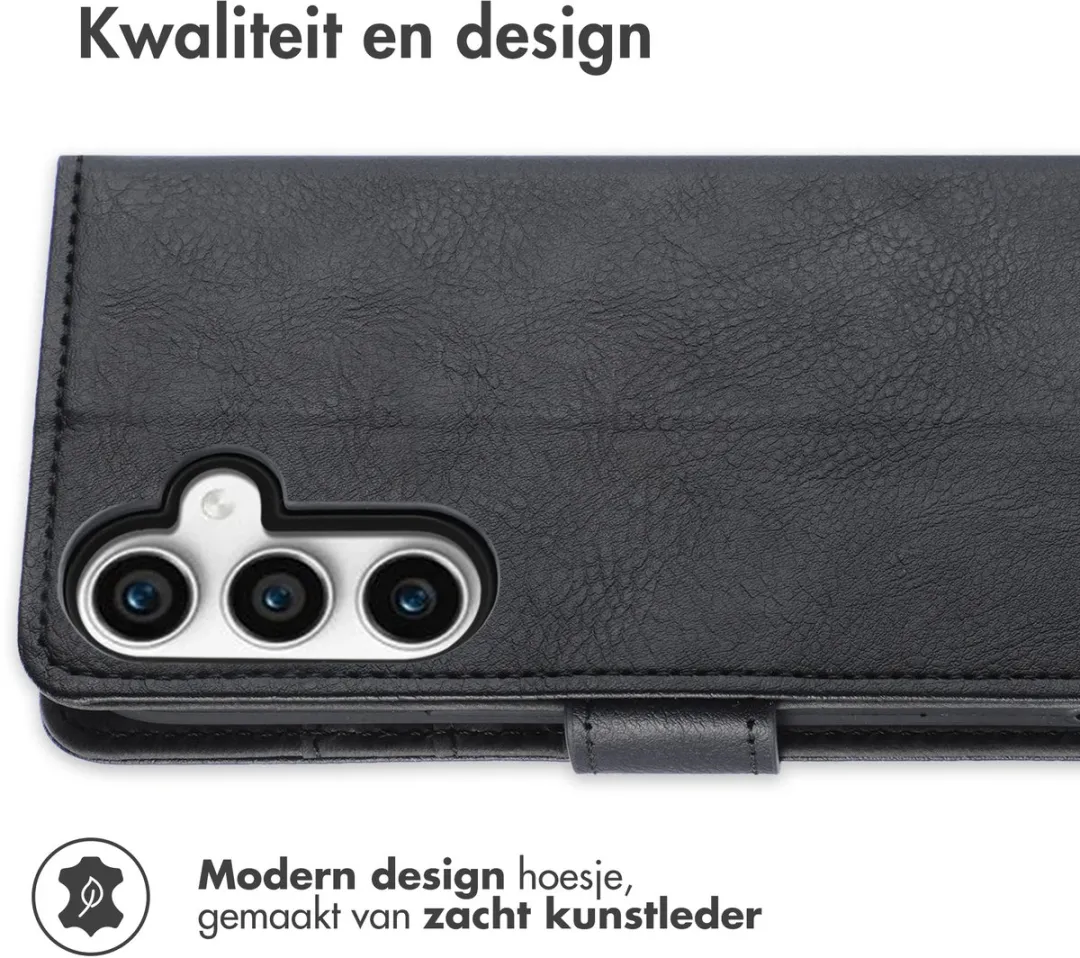 imoshiion Hoesje Samsung Galaxy S23 FE - 3 Pasjes - Zwart