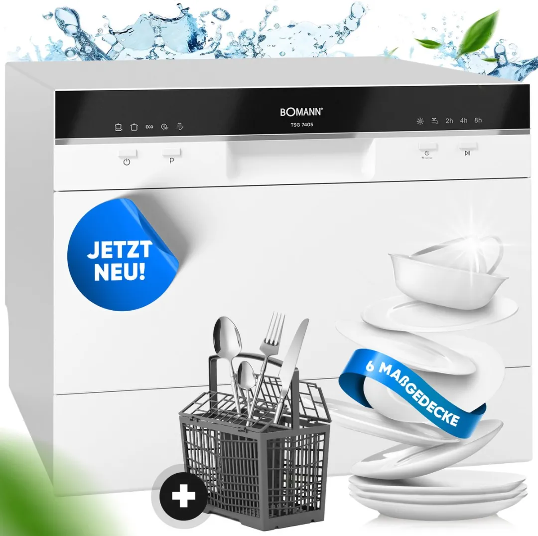 Bomann TSG 7405 Mini Vaatwasser 6 Couverts - Wit - afbeelding 6 van 6