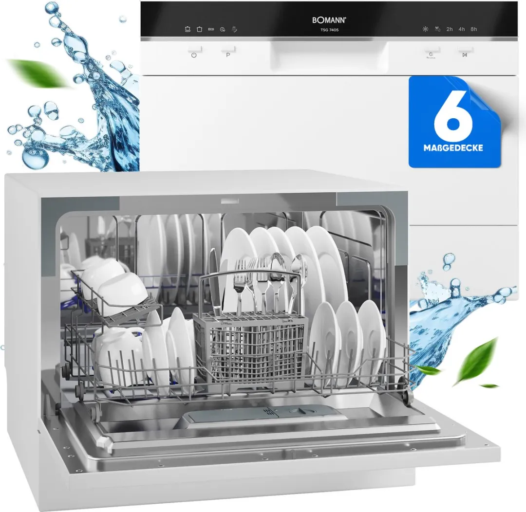 Bomann TSG 7405 Mini Vaatwasser 6 Couverts - Wit