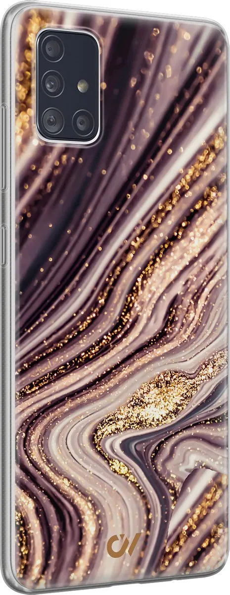 Casevibes Samsung Galaxy A51 Hoesje - Golden Pink Marble