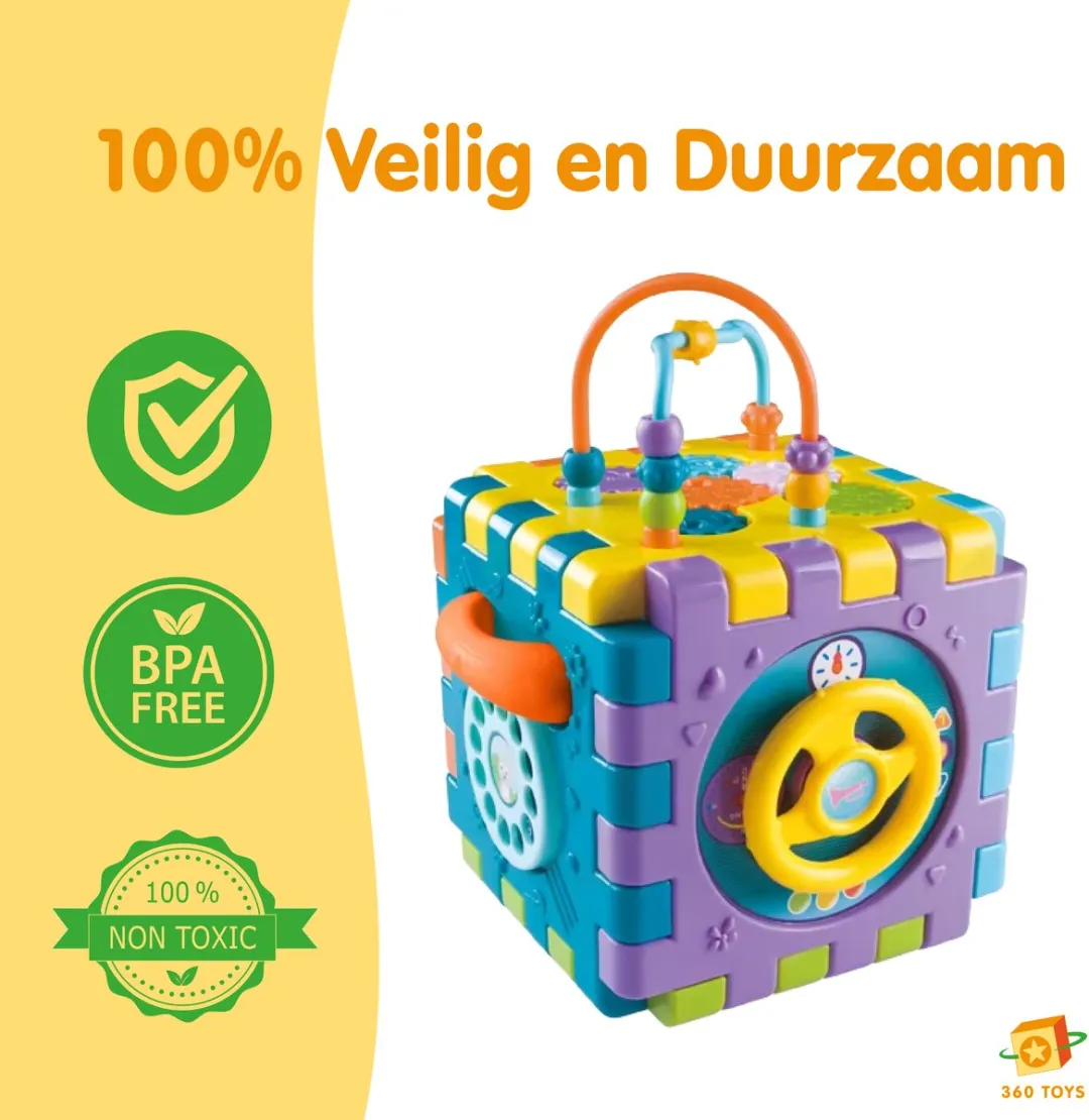 360 Toys Activiteitenkubus - Sensorisch Speelgoed Meerkleurig