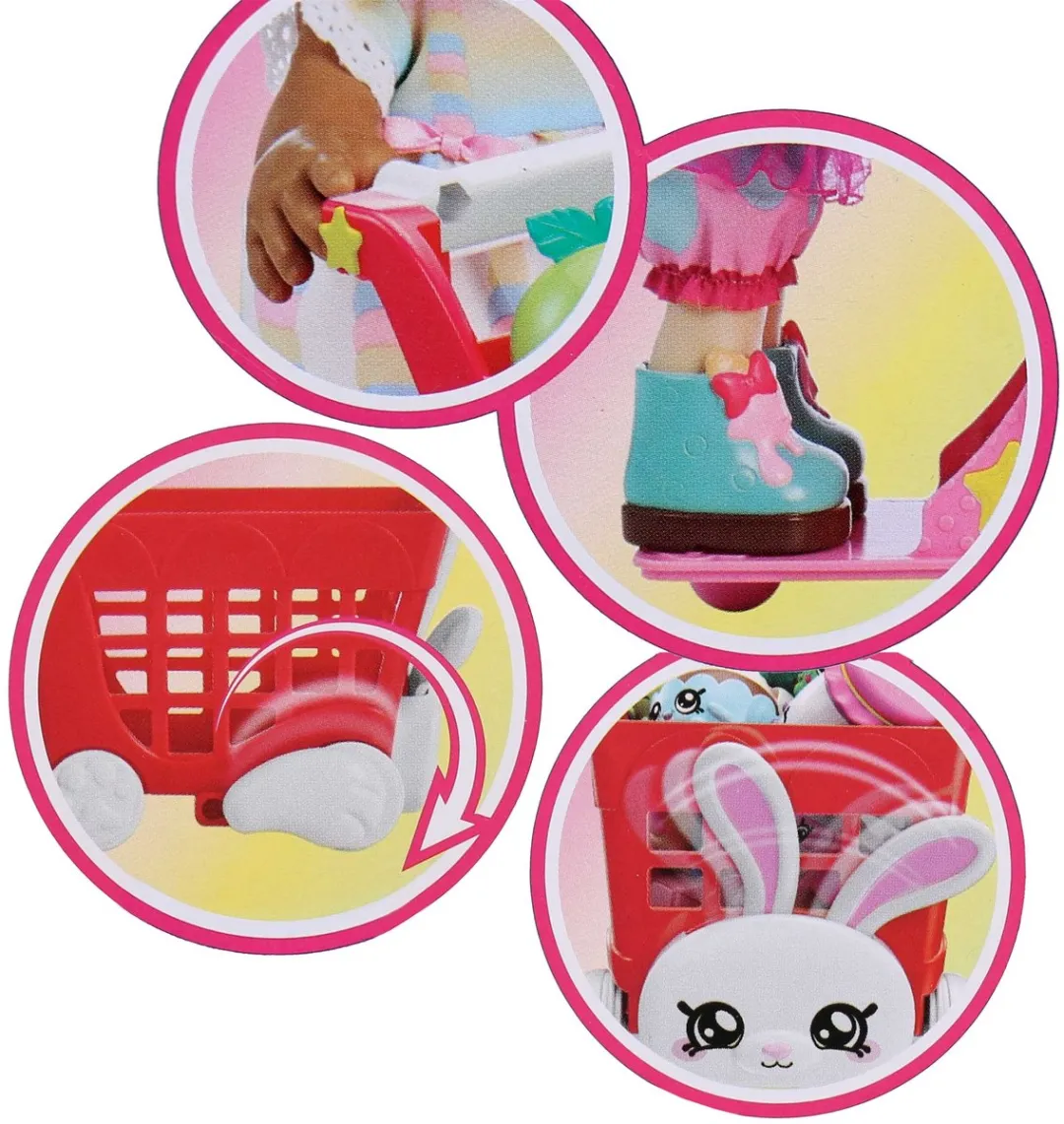 TM Toys Kindi Kids Winkelwagen - Shopkins Accessoires - Wit/Roze