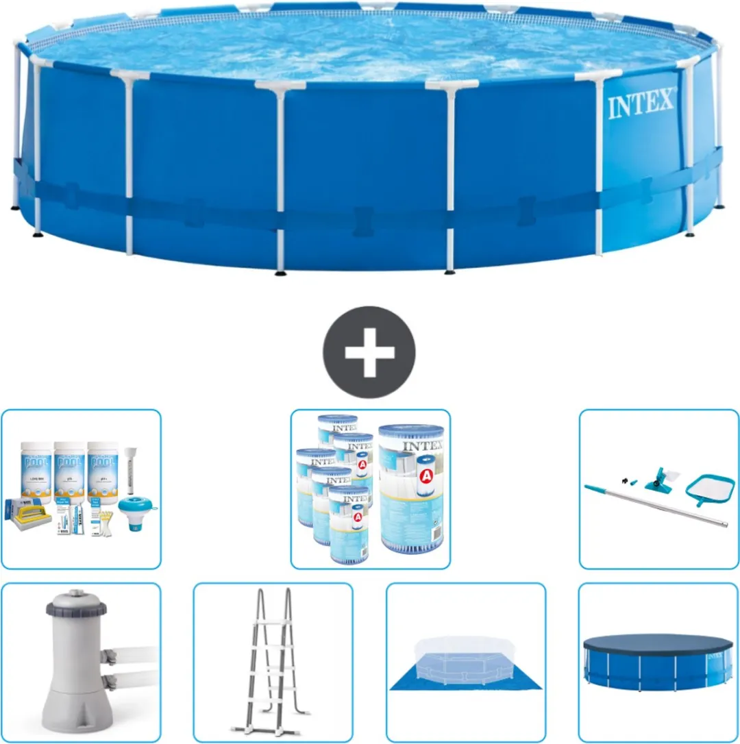Intex 28242GN-Blauw Rond Frame Zwembad 457cm