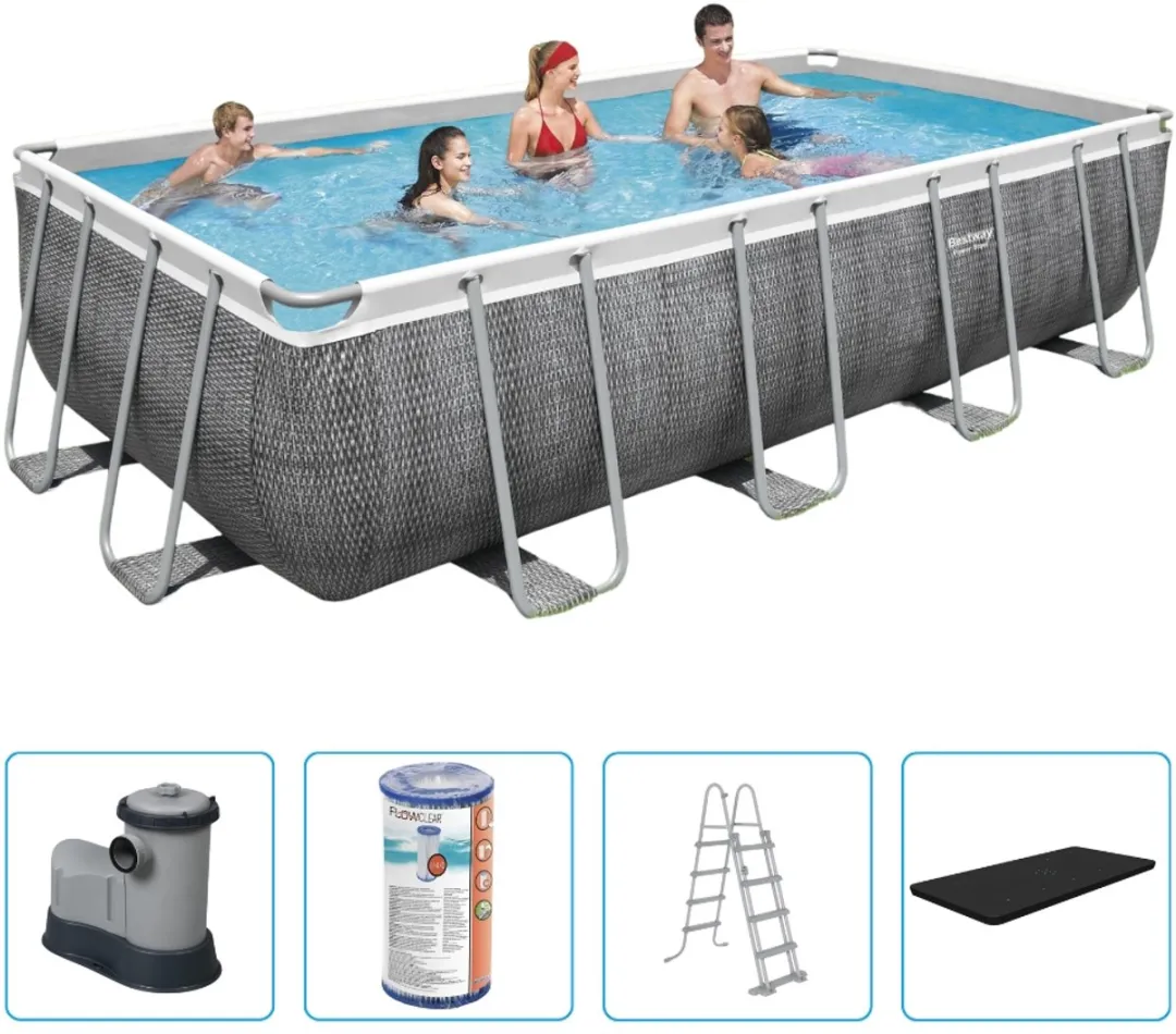 Bestway Power Steel Rattanprint Opzetzwembad 549x274x122cm