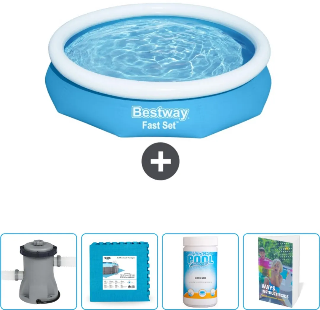 Bestway Fast Set Zwembad 305x66cm - 3200L - Blauw - afbeelding 2 van 6