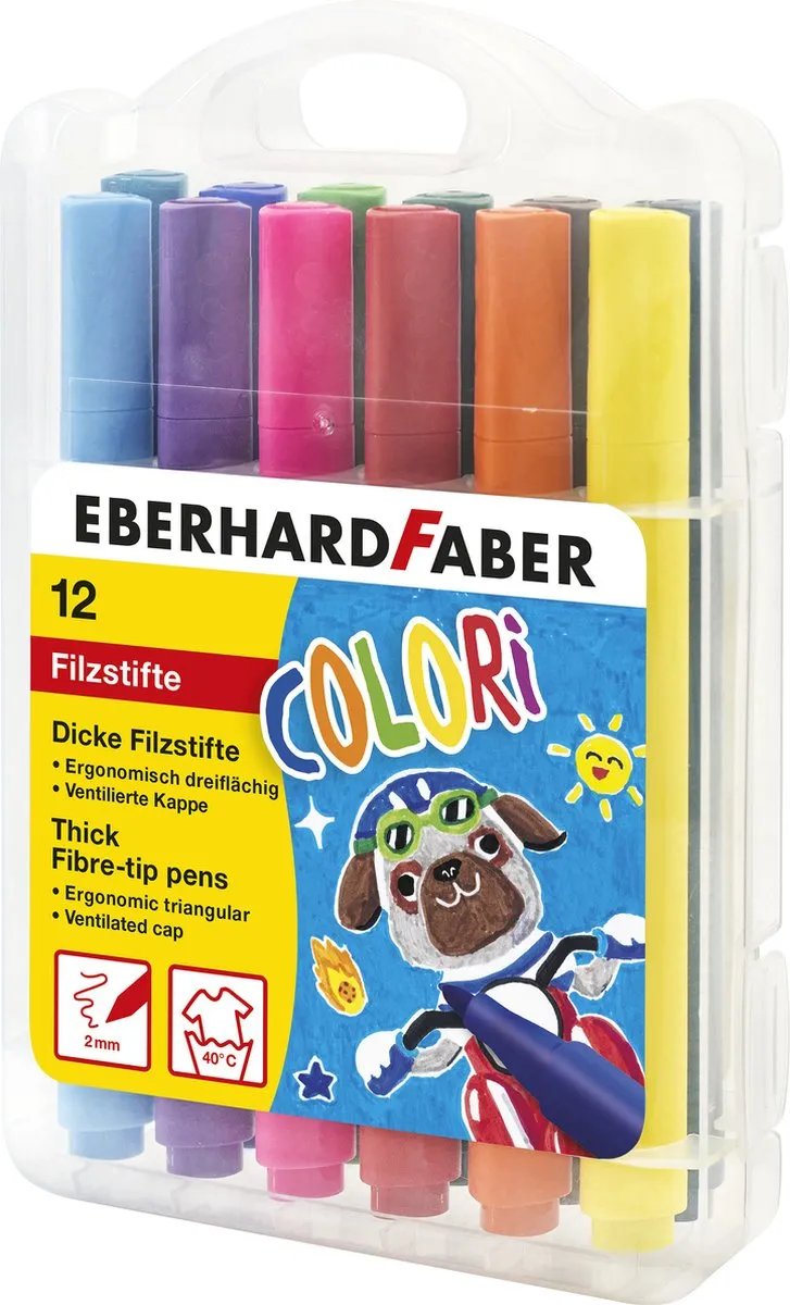 Eberhard Faber Viltstiften EF-551213 - 12 Kleuren Jumbo 2mm