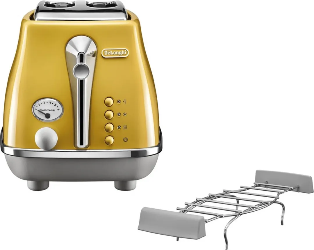 De'Longhi Icona Capitals 2 CTOC 2103.Y Toaster - 2 Sneden - 900W - Geel