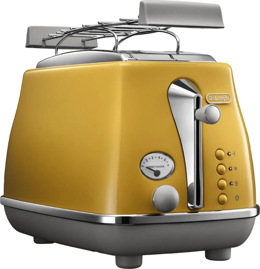De'Longhi Icona Capitals 2 CTOC 2103.Y Toaster - 2 Sneden - 900W - Geel