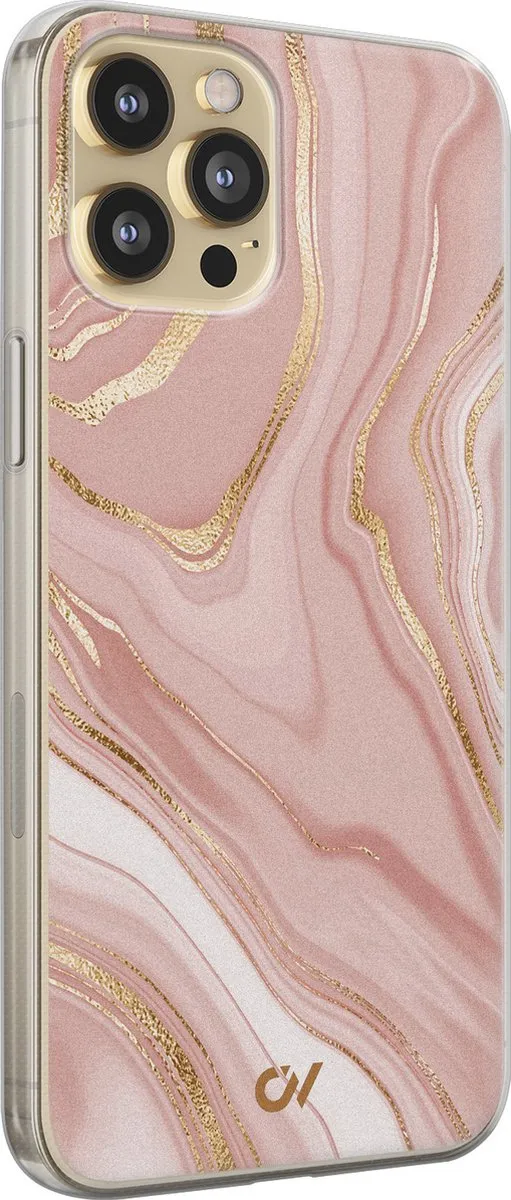Casevibes iPhone 12 Hoesje Rose Marble - A/13/UV/013