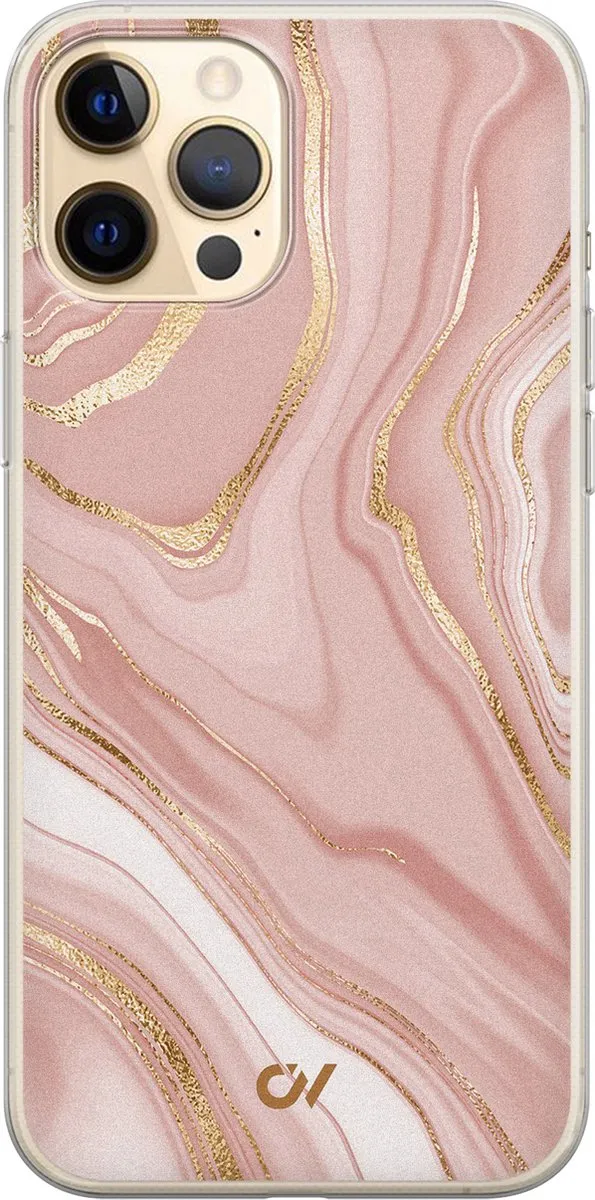 Casevibes iPhone 12 Hoesje Rose Marble