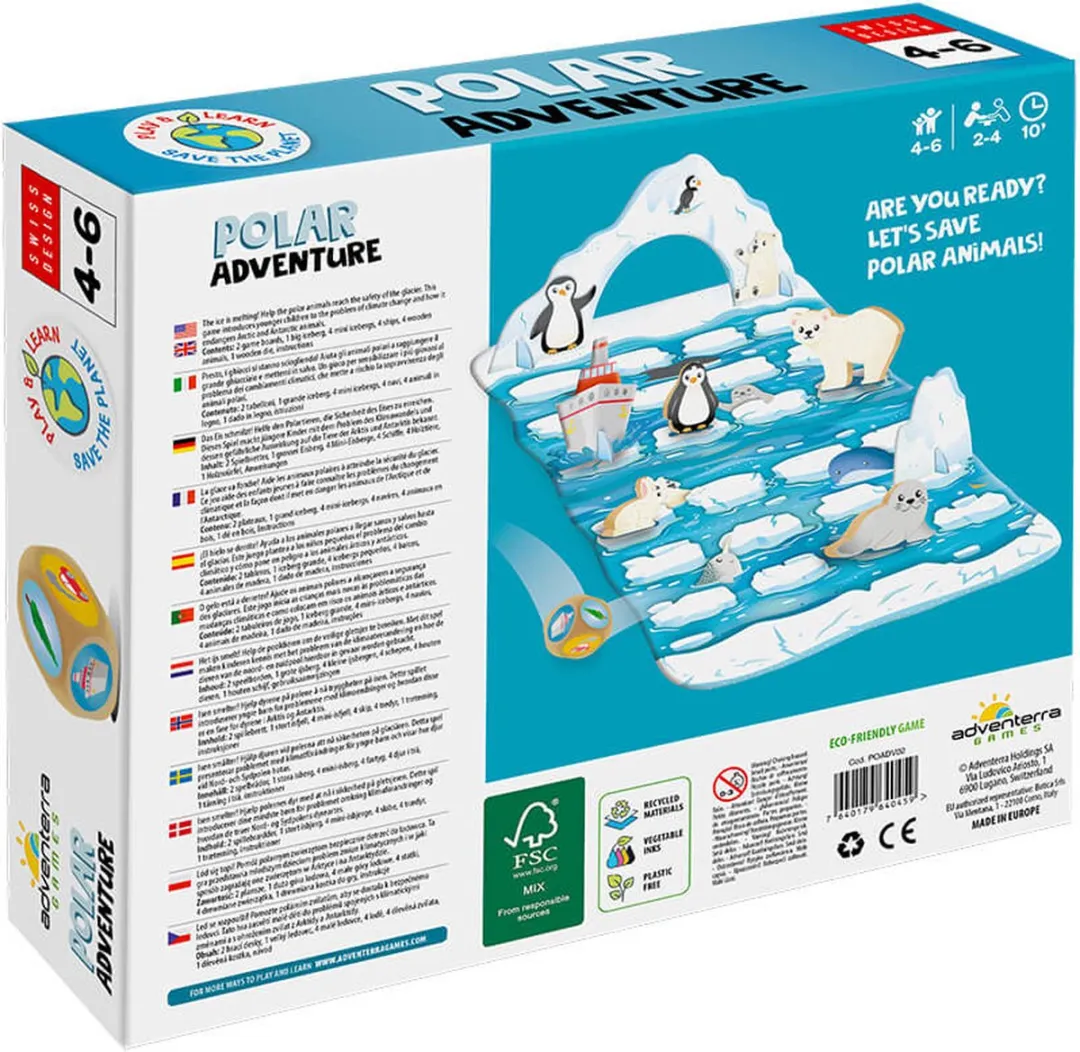 Adventerra Games bordspel Polar Adventure - educatief kinderspel klimaat.
