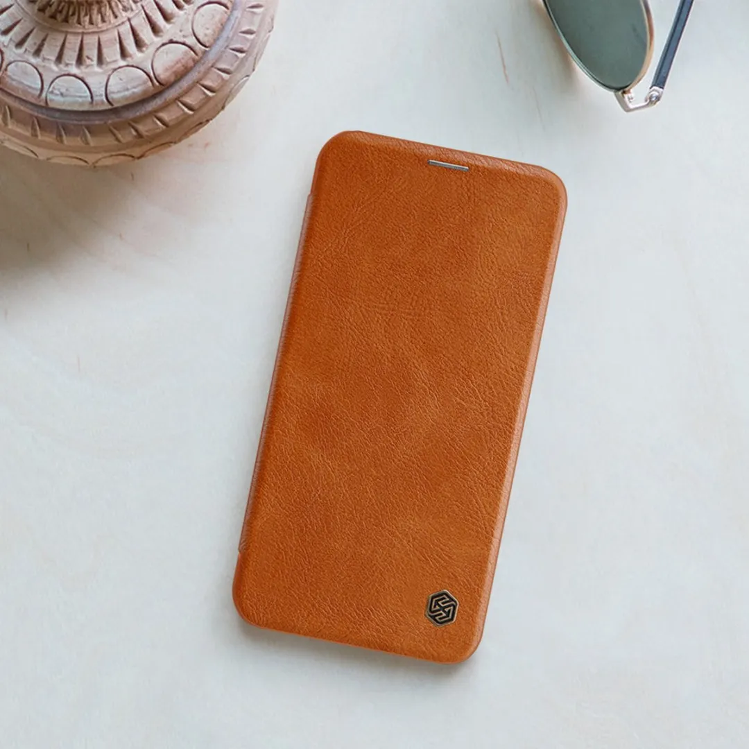 Nillkin Qin Leather Case iPhone 12 Pro Max - Bruin - 2 Pasjes