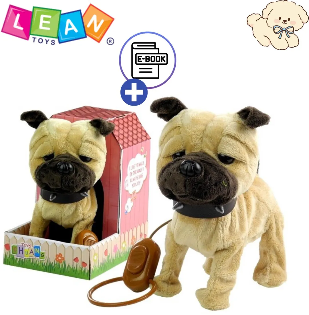LEAN Toys Interactieve Knuffelhond Beige
