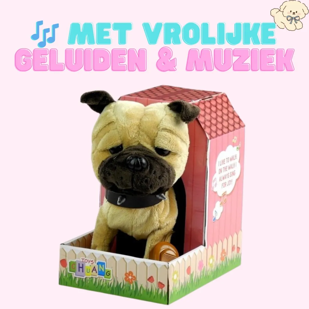 LEAN Toys Interactieve Knuffelhond Beige - Dansend & Zingend