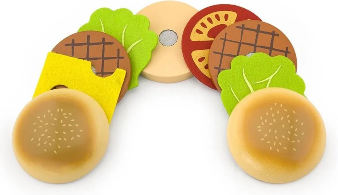 Toi-Toys Speelgoedeten Hamburger & Friet Multicolor - 8 Stuks