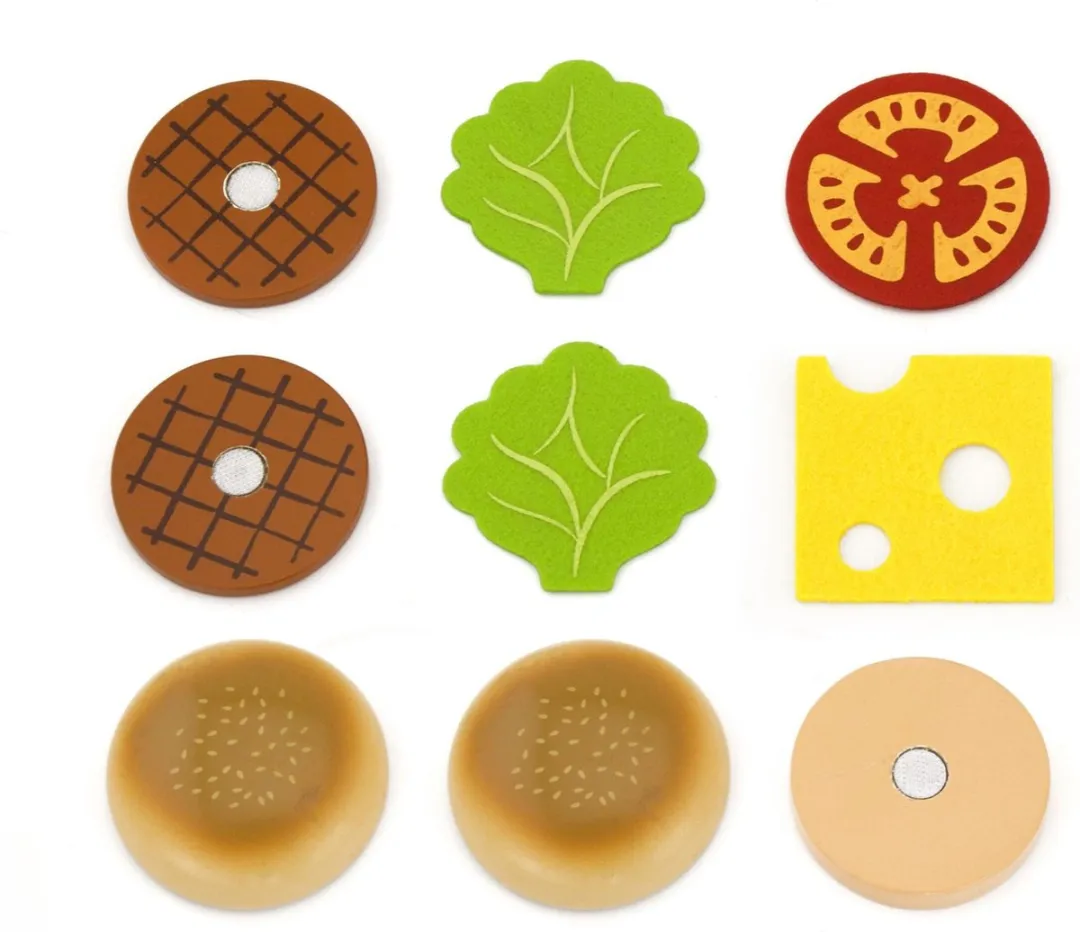 Toi-Toys Speelgoedeten Hamburger & Friet Multicolor - 8 Stuks