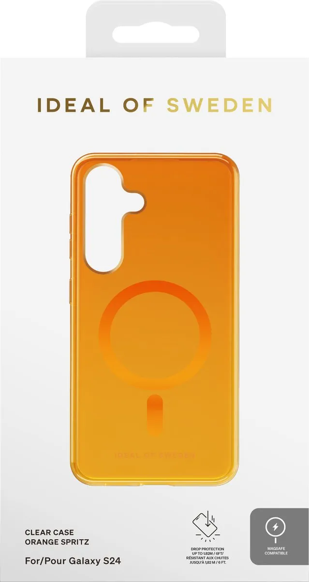 iDeal of Sweden Clear Case MagSafe Samsung Galaxy S24 - Orange Spritz