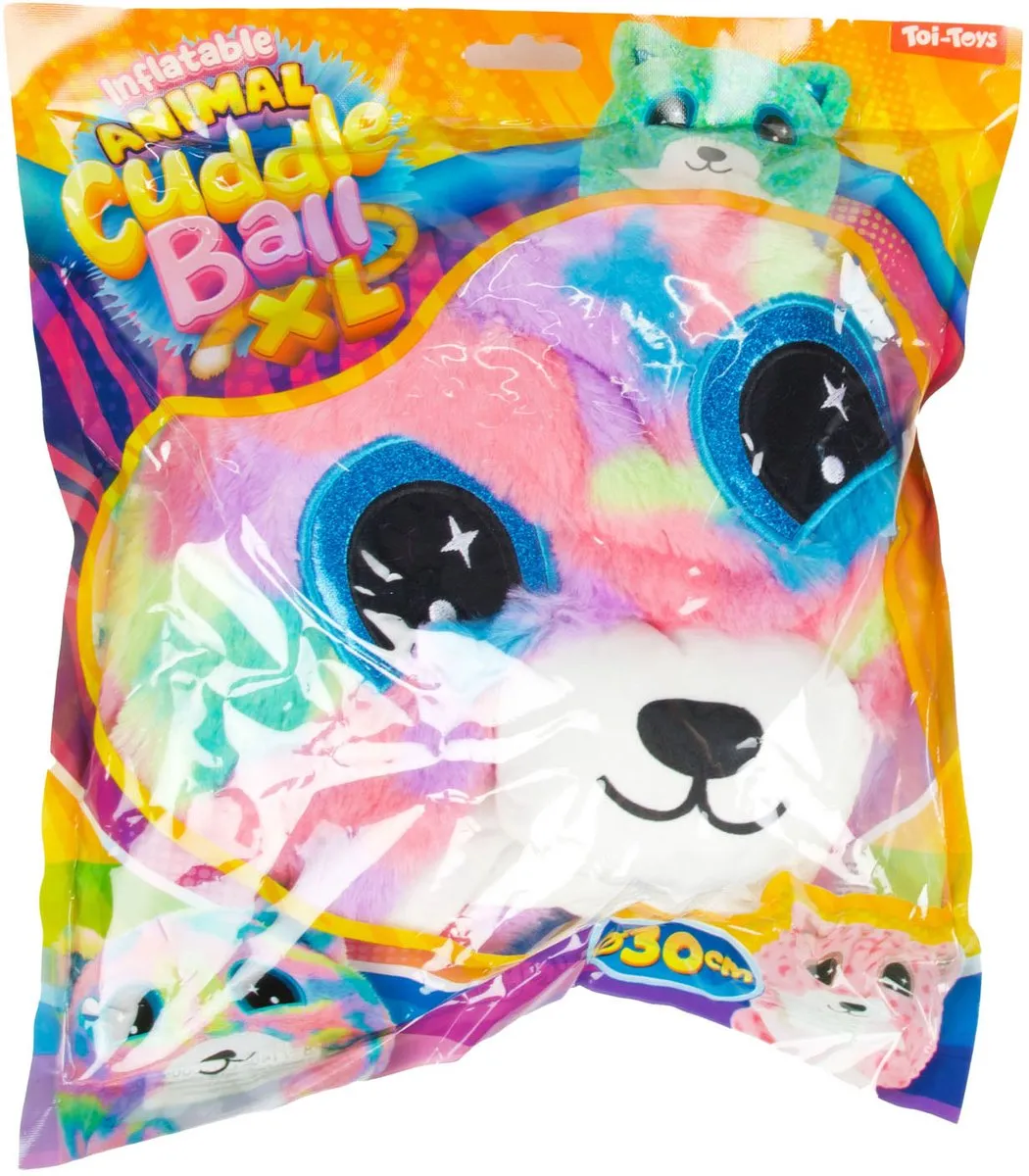 Toi-Toys Opblaas Knuffeldier Pluche 30cm - Multicolor