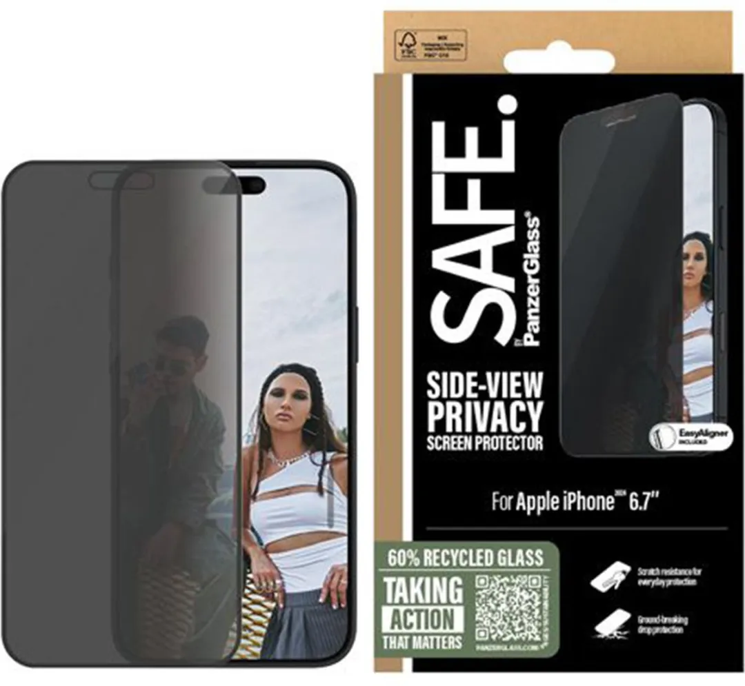 PanzerGlass iPhone 16 Plus Screenprotector - Oleofobisch - Zwart