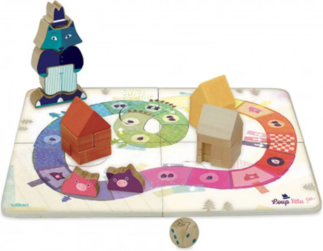 Vilac Wolf en de Drie Biggetjes Bordspel - 29 Stuks - Multicolor - afbeelding 3 van 6