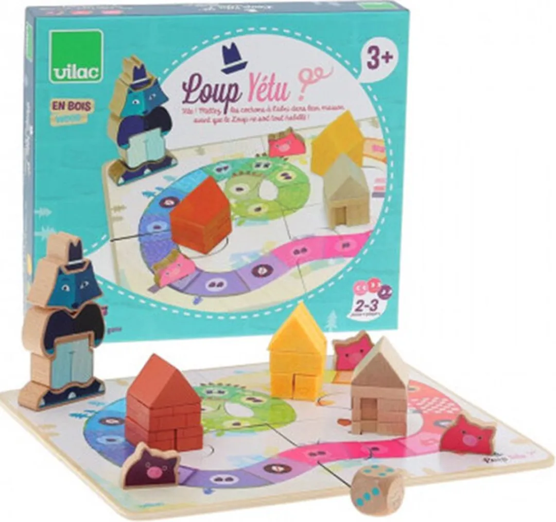 Vilac Wolf en de Drie Biggetjes Bordspel - 29 Stuks - Multicolor - afbeelding 4 van 6