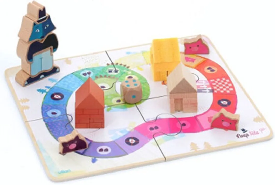 Vilac Wolf en de Drie Biggetjes Bordspel - 29 Stuks - Multicolor - afbeelding 6 van 6