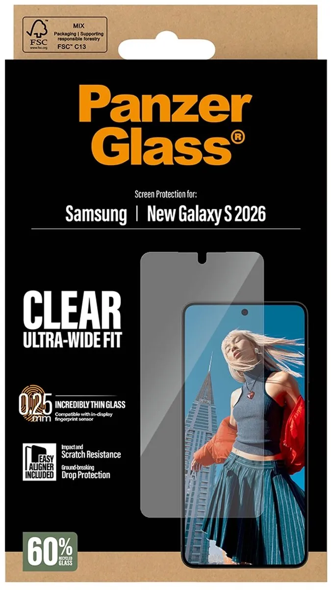 PanzerGlass Ultra-Wide Fit Screenprotector PG34506 - Samsung Galaxy S26
