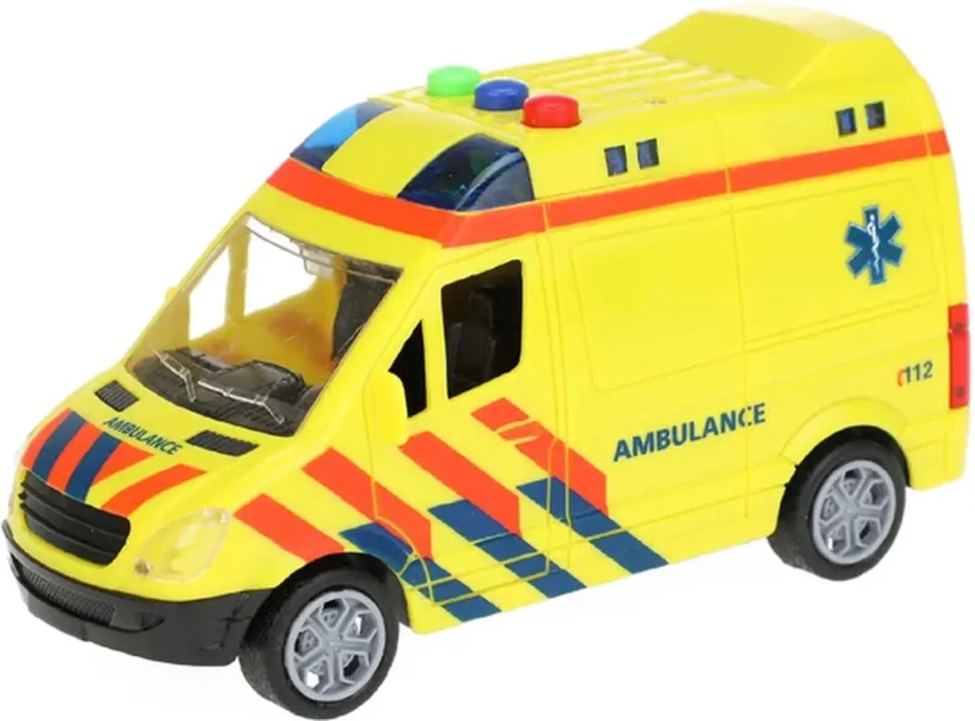 Toi-Toys Ambulance Licht & Geluid 23126A - Geel - afbeelding 6 van 6