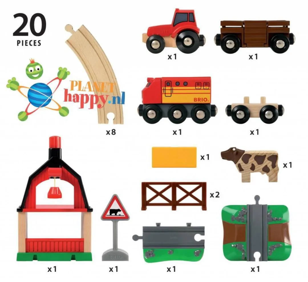 BRIO Treinset met Boerderij 33719 - 20 Stukken - Multicolor