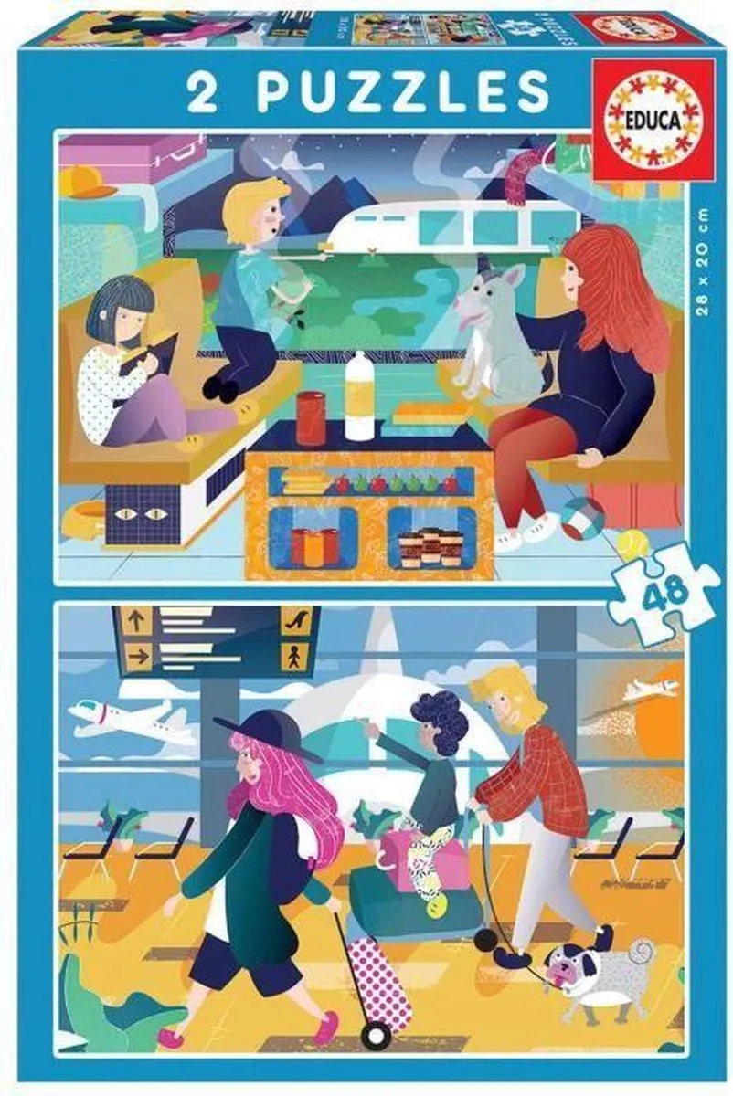 Educa Vliegtuig en Trein Puzzel