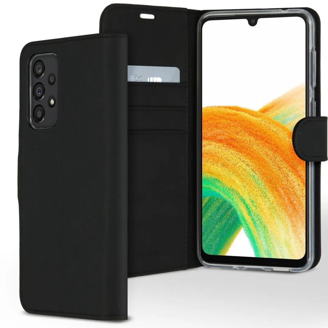 Accezz Hoesje Samsung Galaxy A33 Wallet Softcase - 3 Pasjes - Zwart