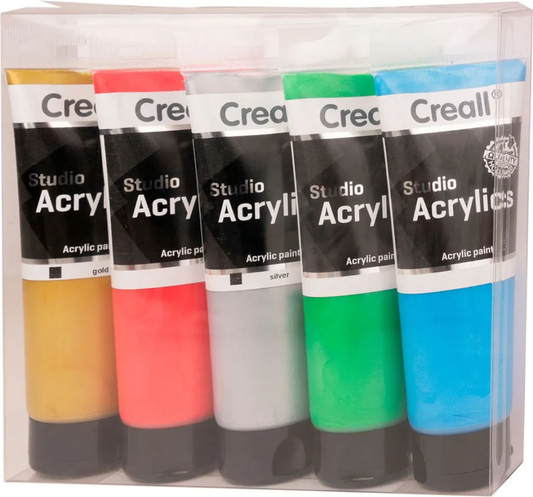 Creall Studio Acrylics Metallics - 5 Kleuren 600ml - afbeelding 2 van 3
