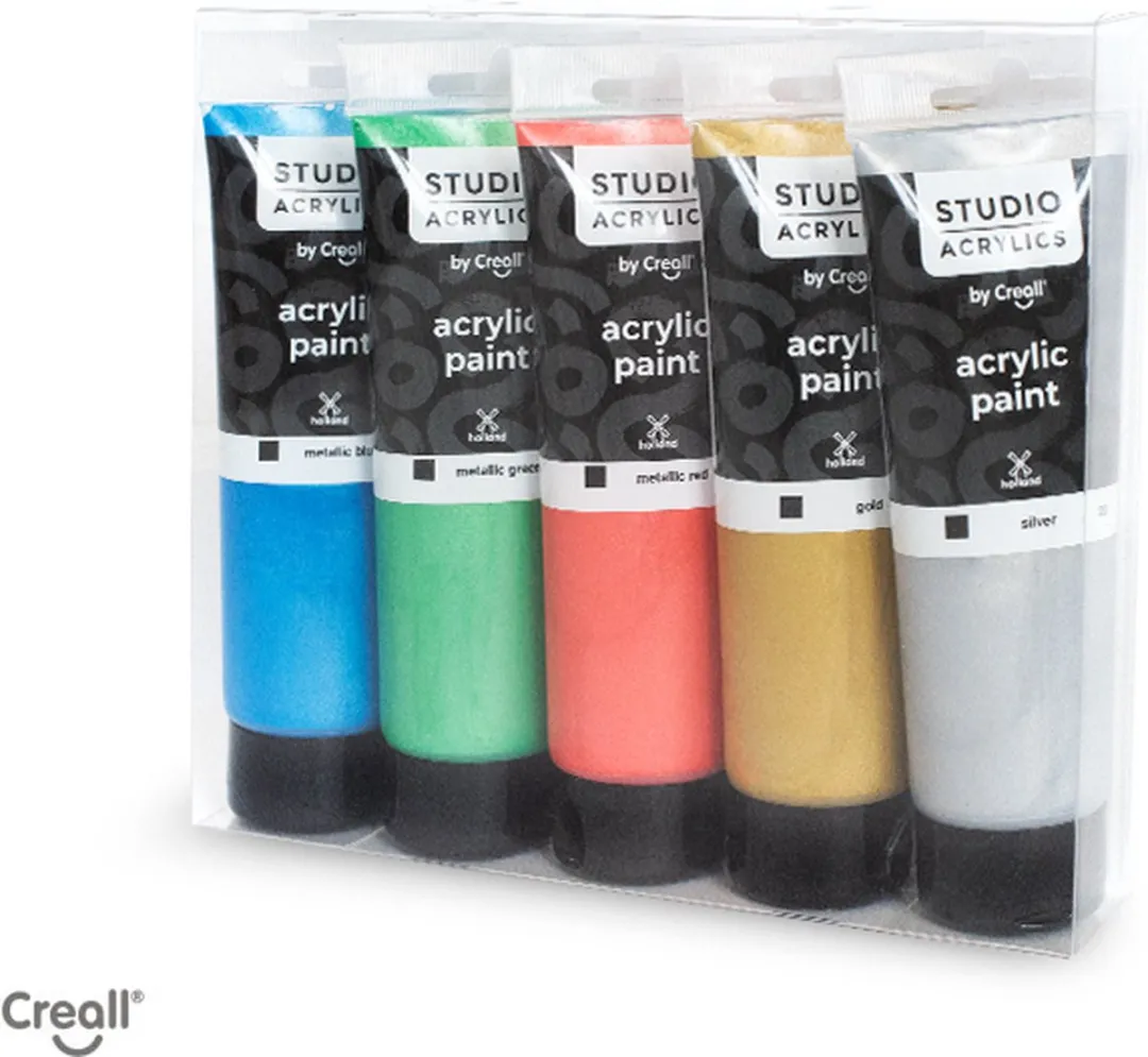 Creall Studio Acrylics Metallics - 5 Kleuren 600ml - afbeelding 3 van 3