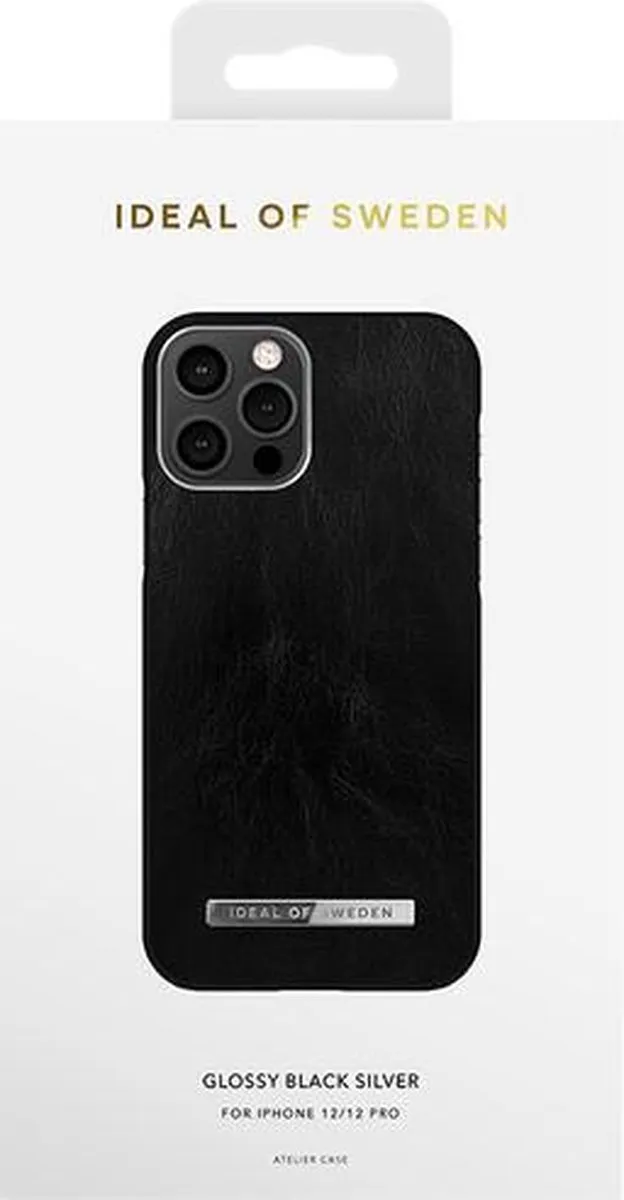 iDeal of Sweden Fashion Case Atelier iPhone 12/12 Pro - Glossy Black/Silver - afbeelding 3 van 3