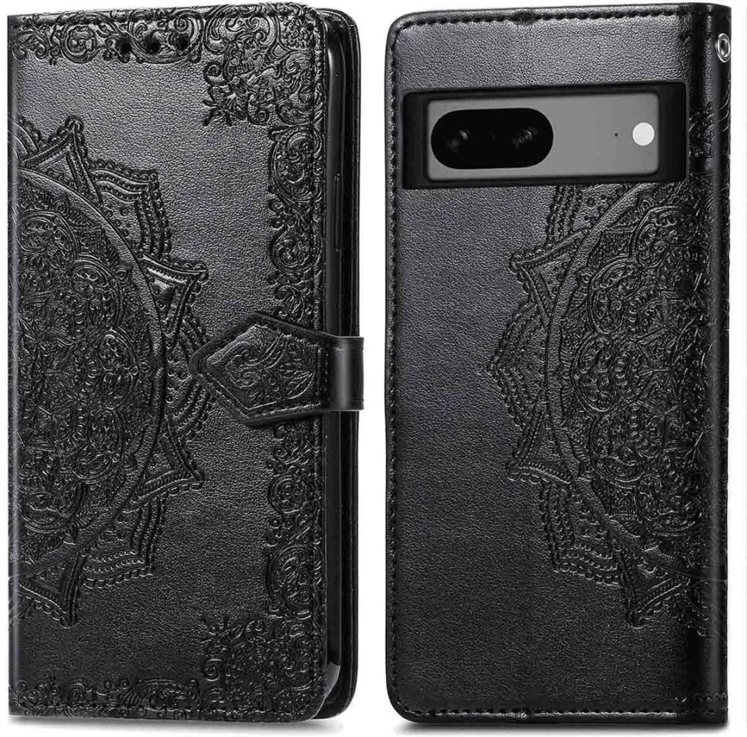 Imoshion Pixel 7a Hoesje Mandala Bookcase - 3 Pasjes - Zwart