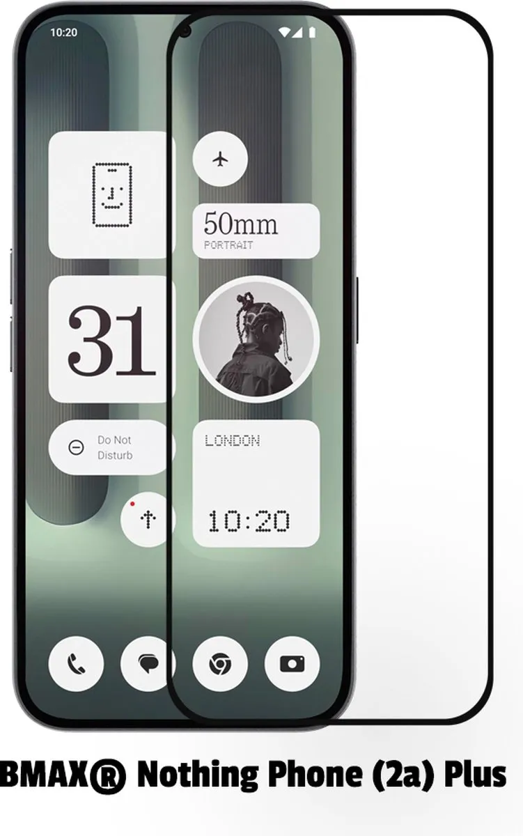 BMAX Screenprotector Nothing Phone (2a) Plus - 2 Stuks - Zwart