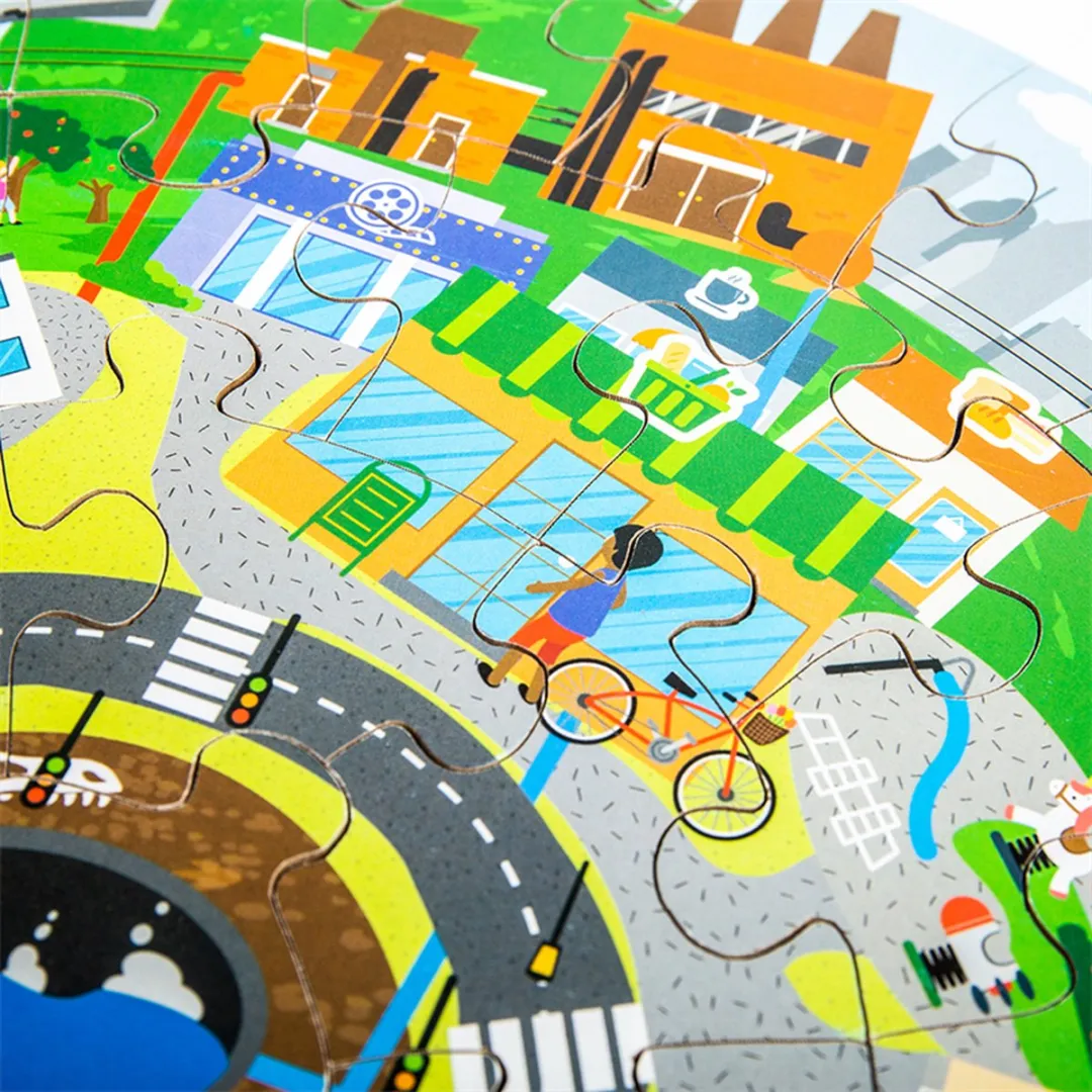 Bigjigs Recycling Ronde Vloer Puzzel - Multicolor