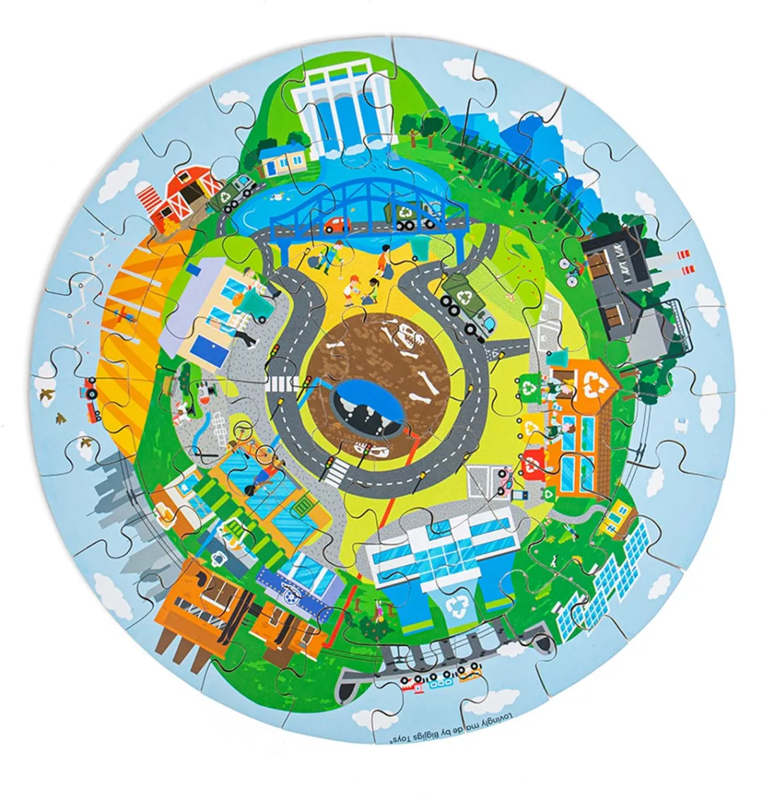 Bigjigs Recycling Ronde Vloer Puzzel