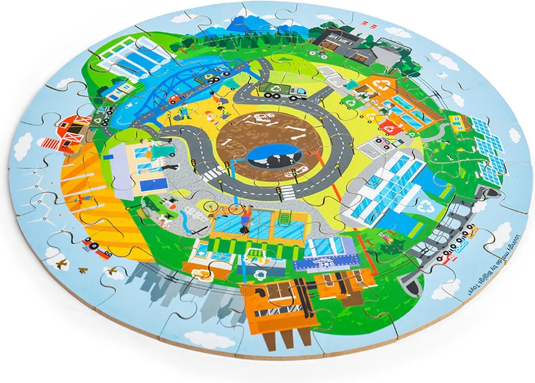 Bigjigs Recycling Ronde Vloer Puzzel - Multicolor
