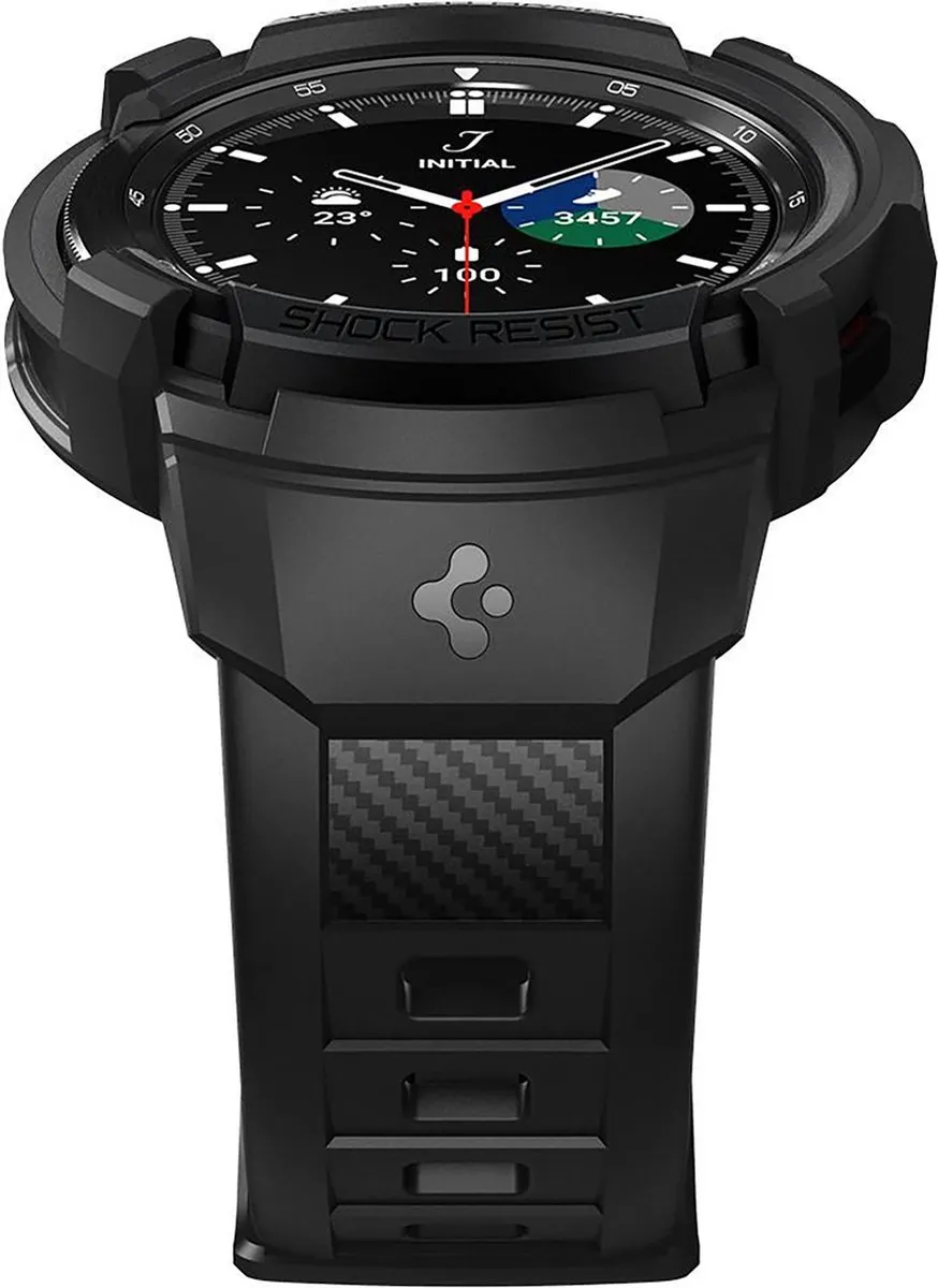 Spigen Rugged Armor Pro ACS03832 - Samsung Galaxy Watch 4 Classic 46mm - Zwart
