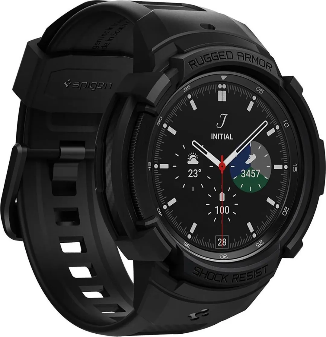 Spigen Rugged Armor Pro ACS03832 - Samsung Galaxy Watch 4 Classic 46mm - Zwart
