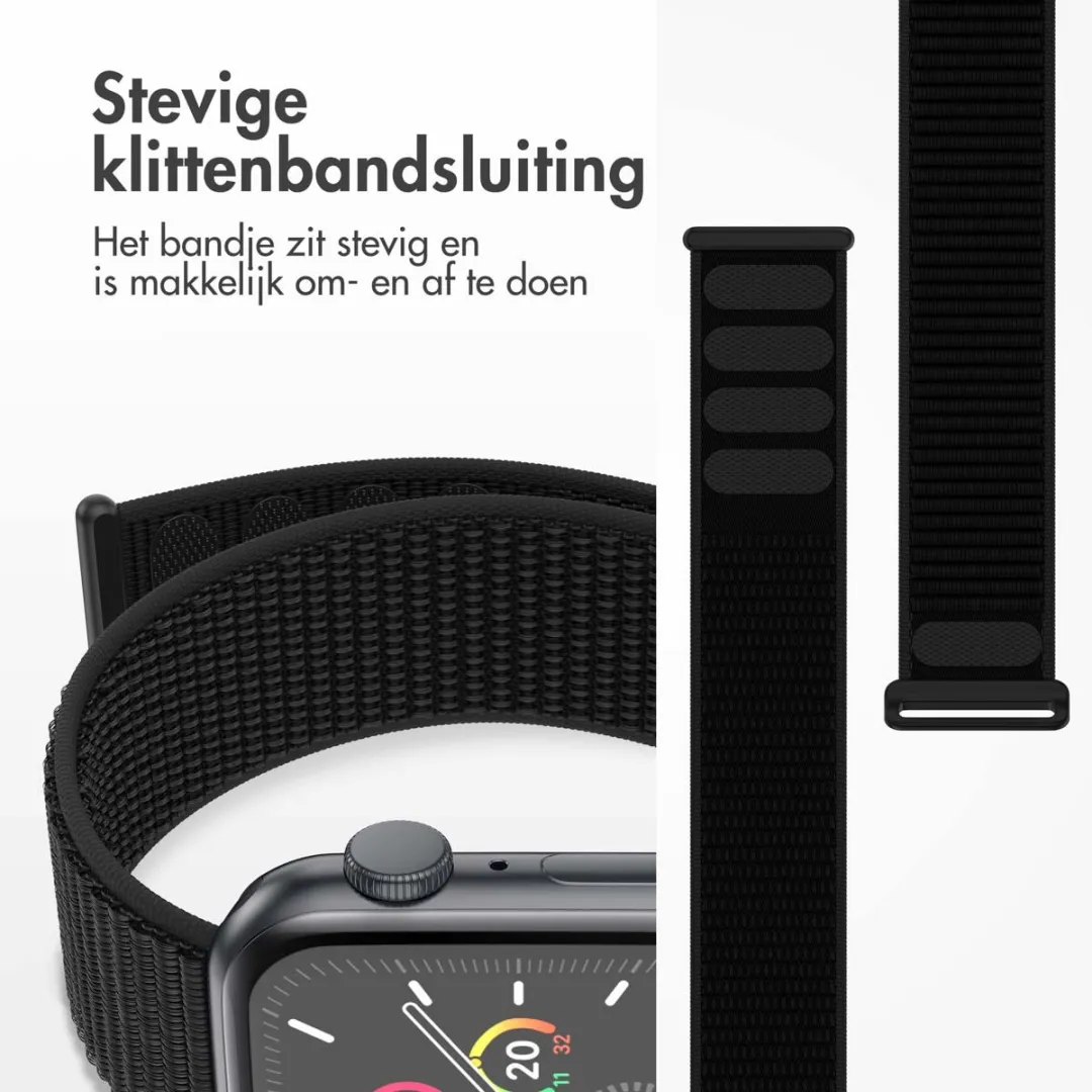 Imoshion Nylon Bandje Apple Watch 44-49mm - Zwart
