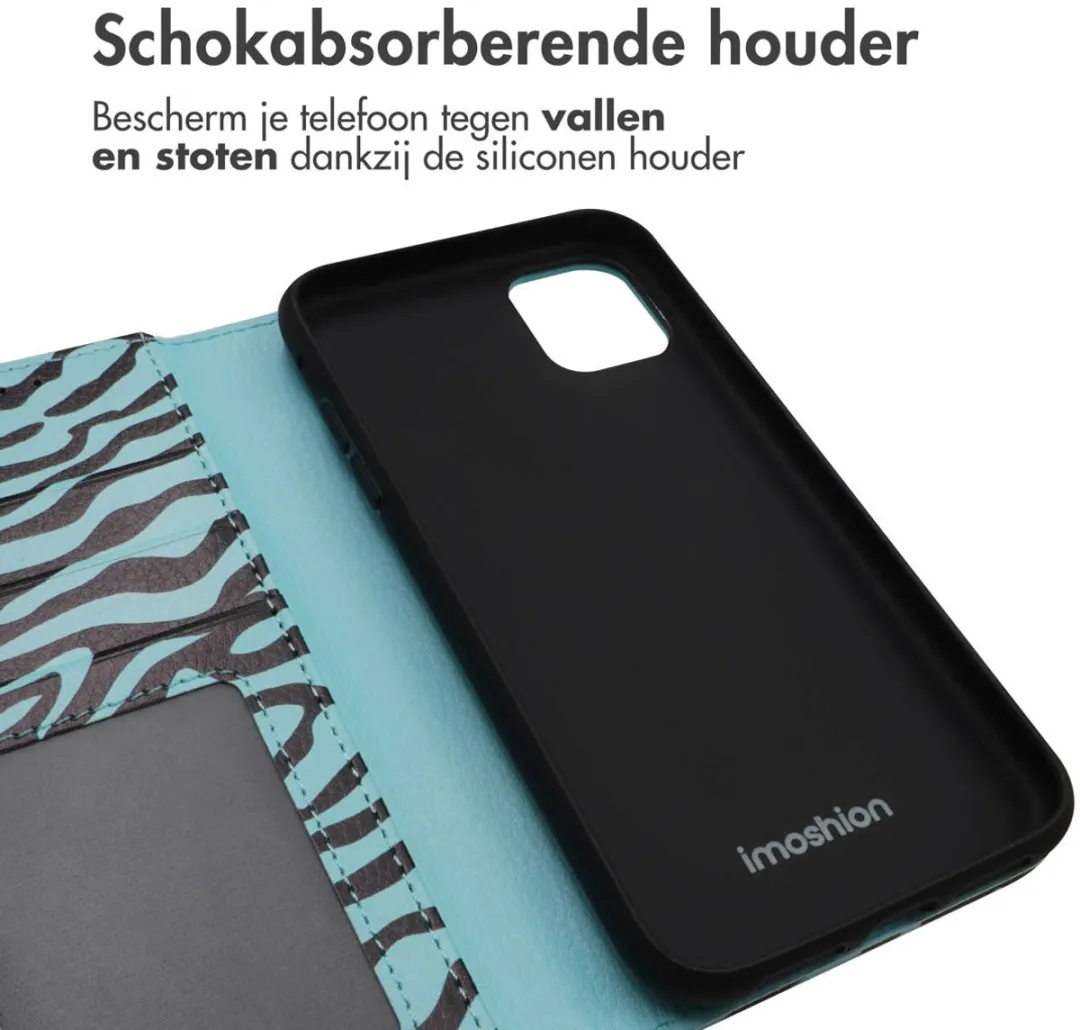 Imoshion Hoesje iPhone 11 - 3 Pasjes - Black Blue Stripes