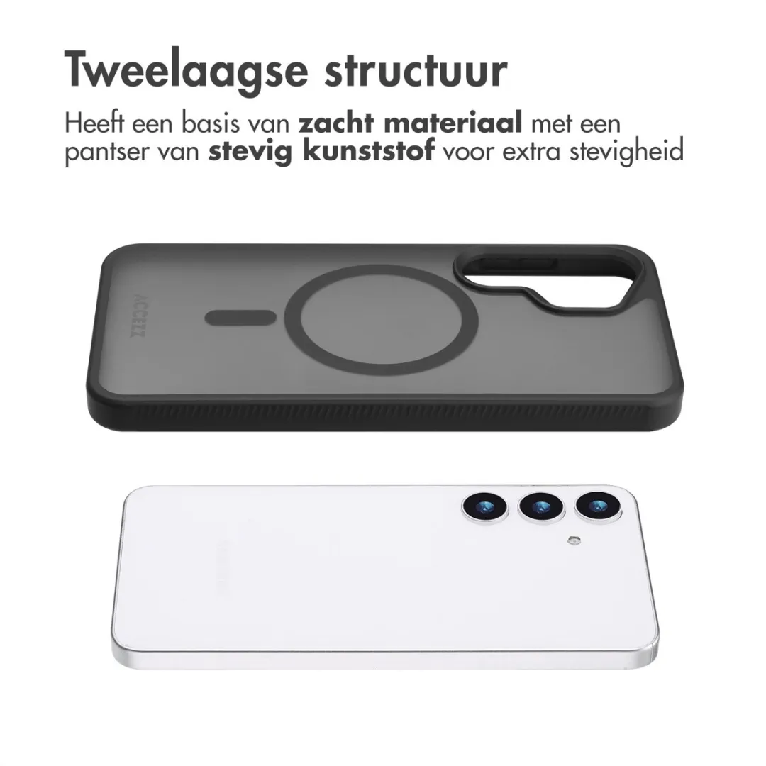 Accezz Hoesje Samsung Galaxy S25 Frosted Zwart - MagSafe